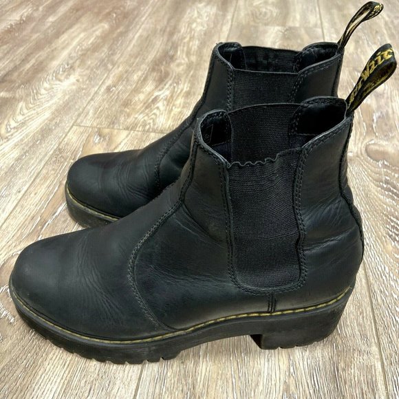 Dr Martens Rometty Black Chelsea Slip On Boots - Picture 1 of 9